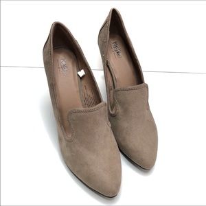Mossimo Faux Suede Taupe Heels Size 10